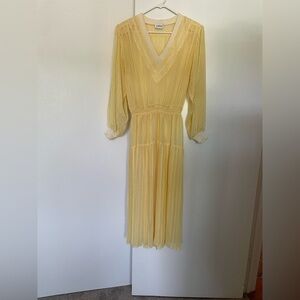 Vintage Dress • Brand-Mosaic •Soft Yellow • Long Sleeve/Full length